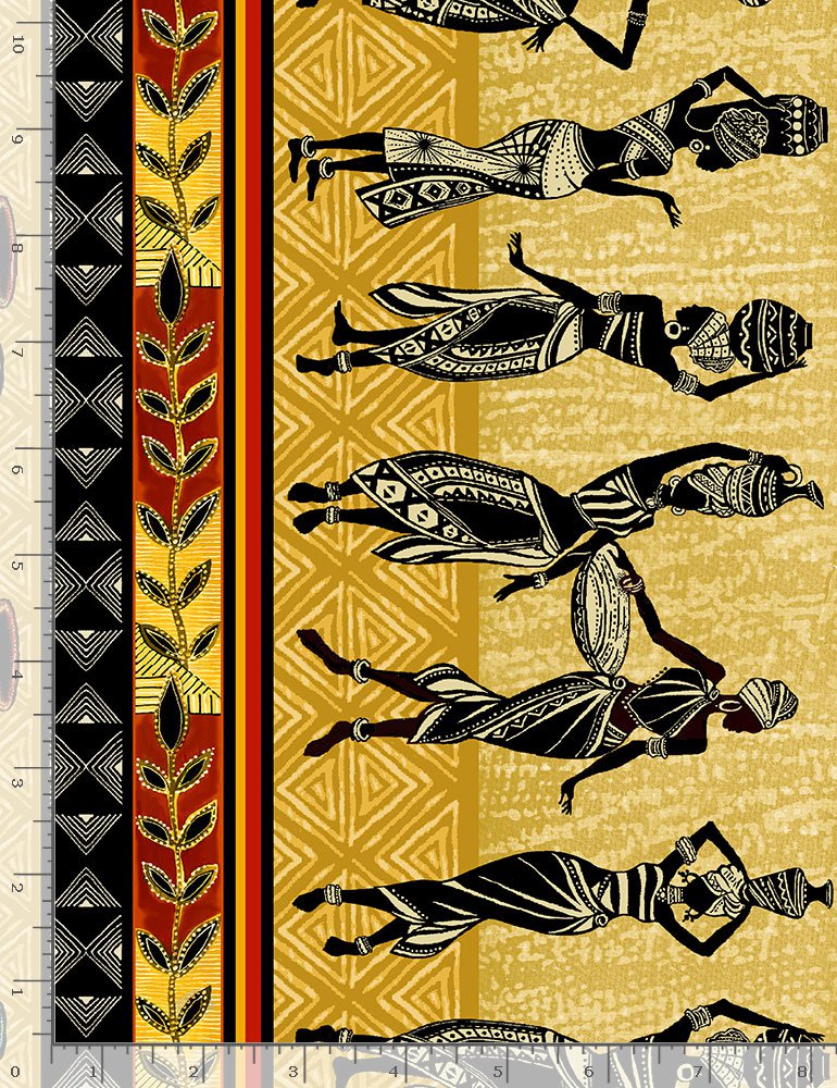 African Women 11" Stripe African Women Kenta Timeless Treasures Cotton Fabric