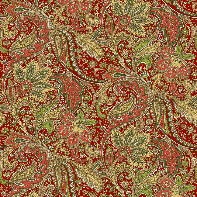 After Five Paisley Multi Mary Beth Baker Henry Glass Cotton Fabric