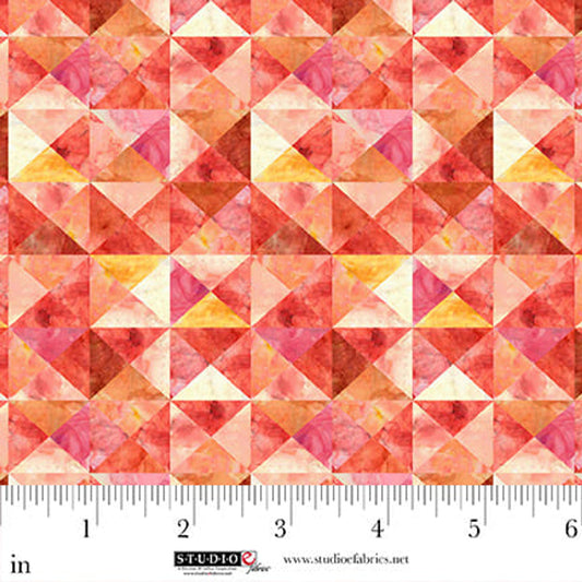 Air Mail Abstract Geo Red Nancy Smith Studio E Cotton Fabric SE-8502-83