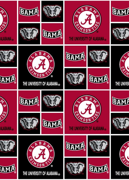 Alabama Crimson Tide NCAA Bama Box Cotton Fabric