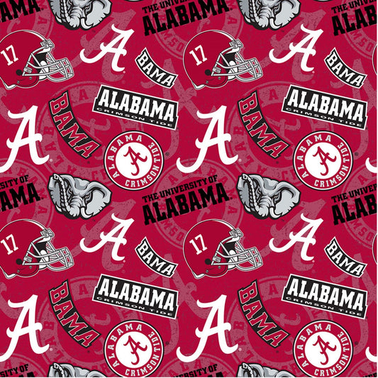 Alabama Crimson Tide NCAA College Tone on Tone Design Cotton Fabric