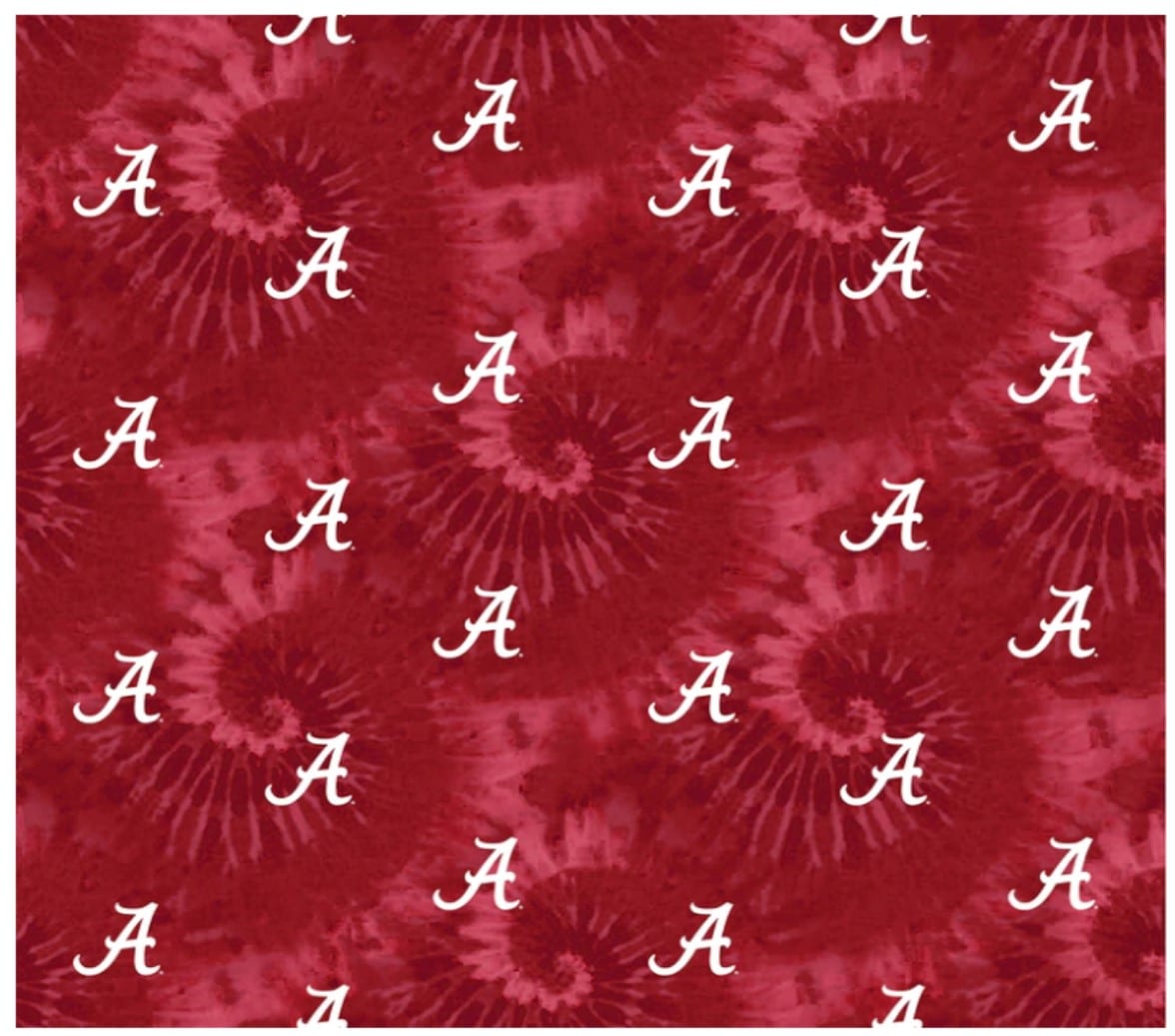 Alabama Crimson Tide NCAA College Bama Tie Dye Design Cotton Fabric