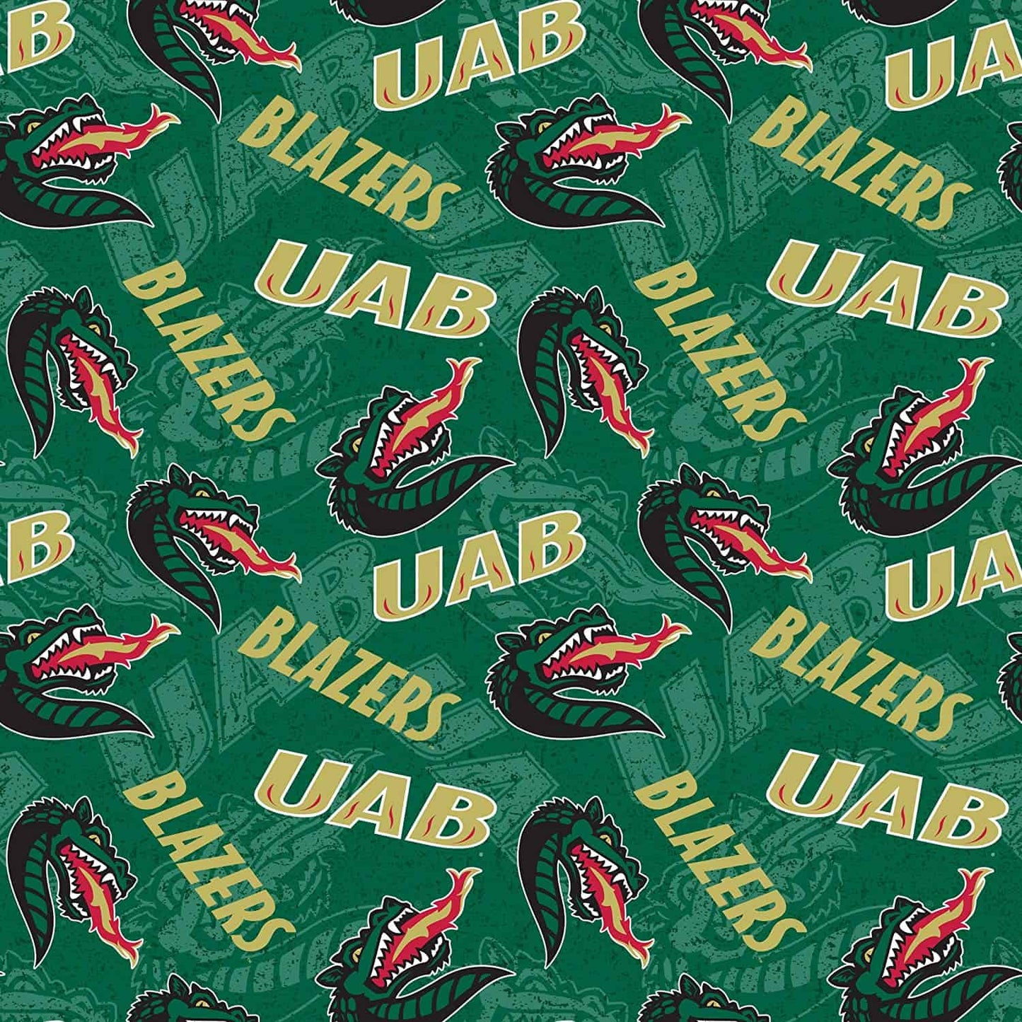 Alabama at Birmingham UAB Blazers Tone on Tone Design Cotton Fabric