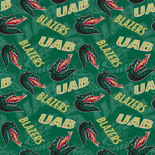 Alabama at Birmingham UAB Blazers Tone on Tone Design Cotton Fabric