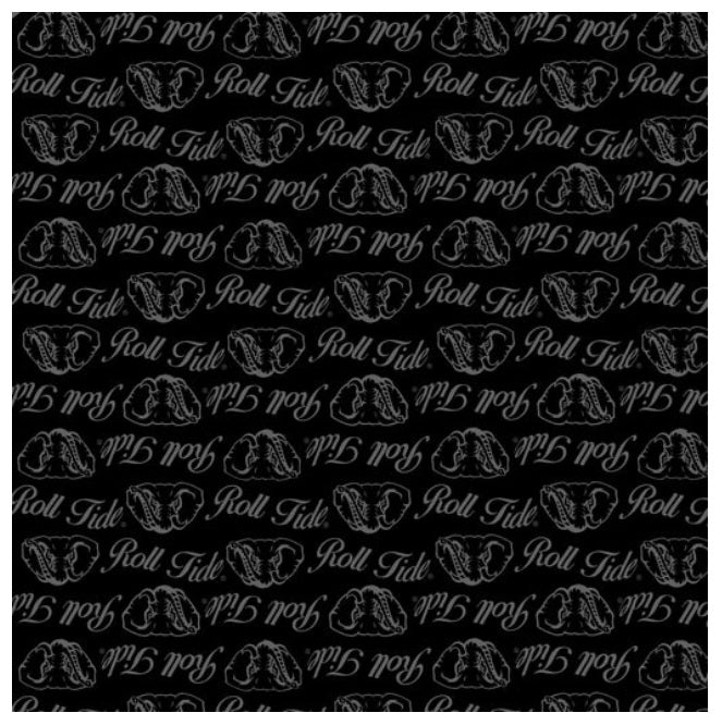 Alabama Crimson Tide NCAA College Black on Black Mini Pigment Print Sykel Enterprises Cotton Fabric AL-1393-BL
