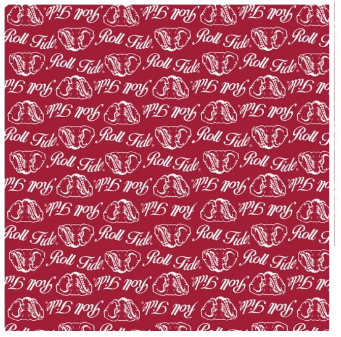 Alabama Crimson Tide NCAA College Mini Packed Logo Sykel Enterprises Cotton Fabric AL-1390