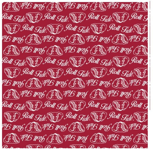 Alabama Crimson Tide NCAA College Mini Packed Logo Sykel Enterprises Cotton Fabric AL-1390