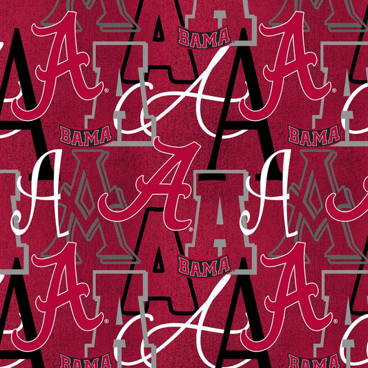 Alabama Crimson Tide NCAA College Letters Sykel Enterprises Cotton Fabric SYK-AL-1372