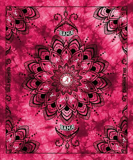 Alabama Crimson Tide NCAA Collegiate Tapestry Finished Panel 48''x56'' Red Sykel Polyester Minky Fabric SYK-AL-1360