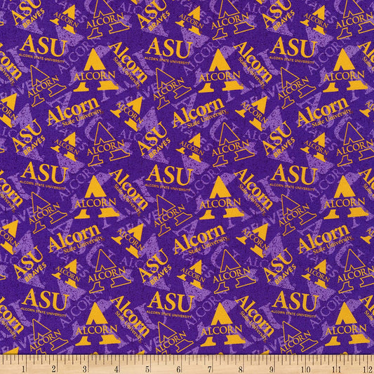 Alcon State Braves NCAA College Tone on Tone Design Cottton Fabrics