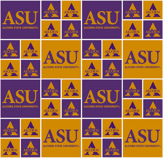 Alcorn State Braves NCAA College Block Sykel Enterprises Cottton Fabric ALC-020