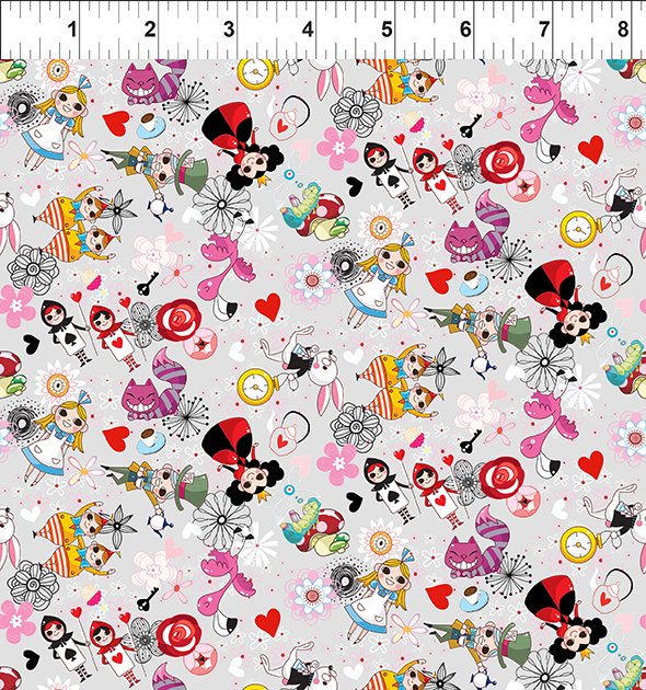 Alice Characters Multi In the Beginning Fabrics Cotton Fabric ITB-4AL-1