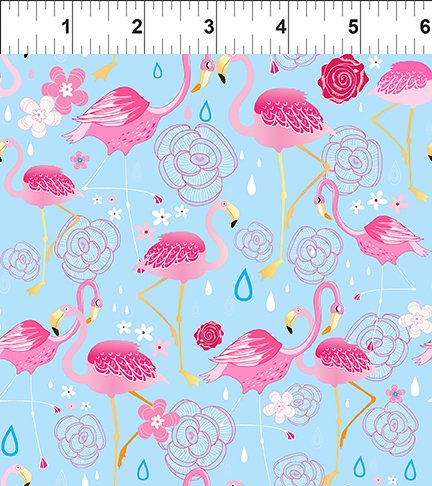 Alice Flamingos Pink In the Beginning Fabrics Cotton Fabric ITB-11AL-1