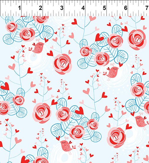 Alice Rose Bushes Red In the Beginning Fabrics Cotton Fabric ITB-12AL-1