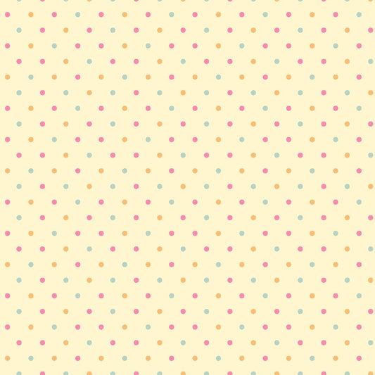 All Big Things Start Small Dots Allover Yellow Beth Reed Studio E Cotton Fabric