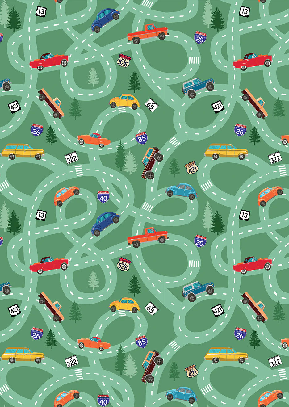 All Carolinas Shop Hop 2023 Carolina Road Trip Green Benartex Cotton Fabric