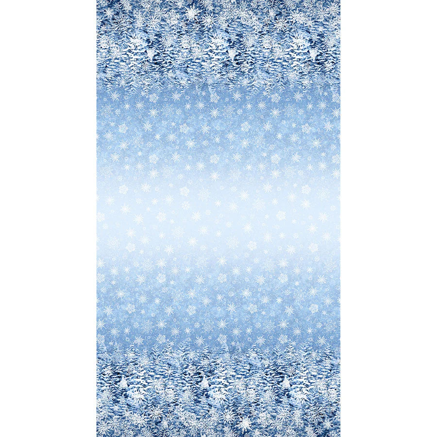 All that Glitters Ombre Snowflakes Blue Simon Treadwell Northcott Cotton Fabric