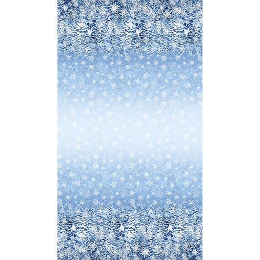 All that Glitters Ombre Snowflakes Blue Simon Treadwell Northcott Cotton Fabric