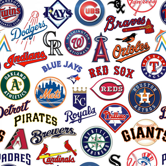 All Teams MLB Baseball Logo Fabric Traditions 43-44 inches wide Cotton Fabric MLB-60058-B