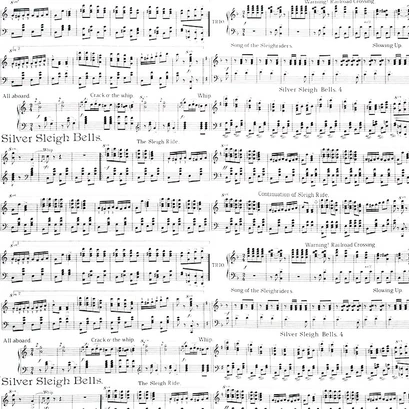 All About Christmas Sheet Music White J. Wecker Frisch Riley Blake Designs Cotton Fabric RB-C10796-WHITE