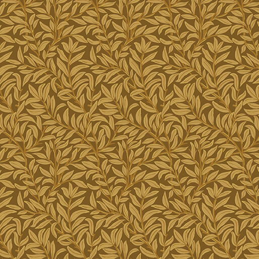 All About Seasons - Winter Breezy Leaves Mocha Brown Jackie Robinson Benartex Cotton Fabric BE-16856M-77