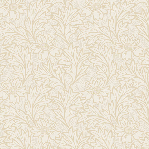 All About Seasons - Winter Wildflower Leaves Cream Jackie Robinson Benartex Cotton Fabric BE-16855-07