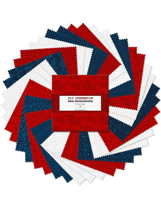 All American 5" Squares Karat Gems Wilmington Prints Cotton Fabric