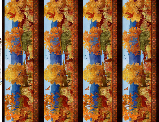 PRE-ORDER | MAY | All Blue Ridge Shop Hop 2026 Mountain Border Multi In The Beginning Cotton Fabric ITB-3BR-1