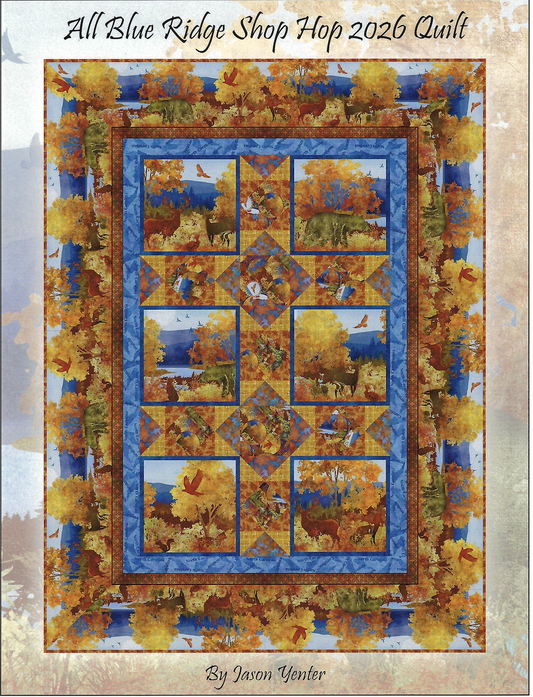 All Blue Ridge Shop Hop 2026 Quilt Pattern 53" x 71" Jason Yenter In The Beginning ITB-BR26
