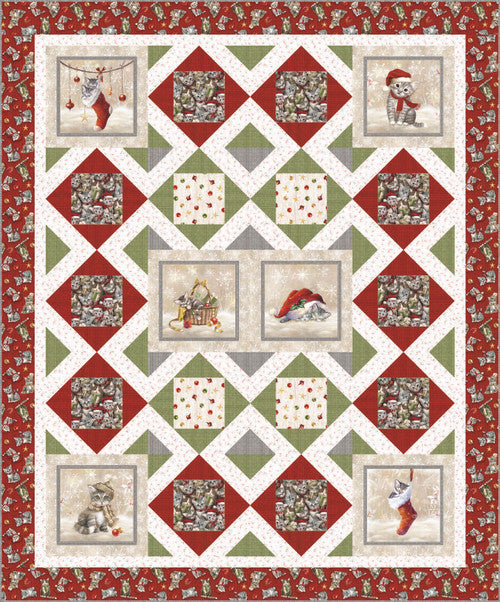 A Purr-fect Holiday Season All I Want For Christmas Matthew Pridemore Blank Quilting-FREE PATTERN