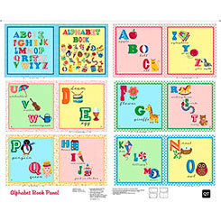 Sew & Go II Alphabet Book Panel 36" Quilting Treasures Cotton Fabric