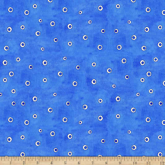 Alphabet Soup Circles Blue Quilting Treasures Cotton Fabric