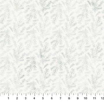 Altitude Pine Branches Off White Blue Deborah Edwards and Melanie Samra Northcott Cotton Fabric NC-DP29158-10
