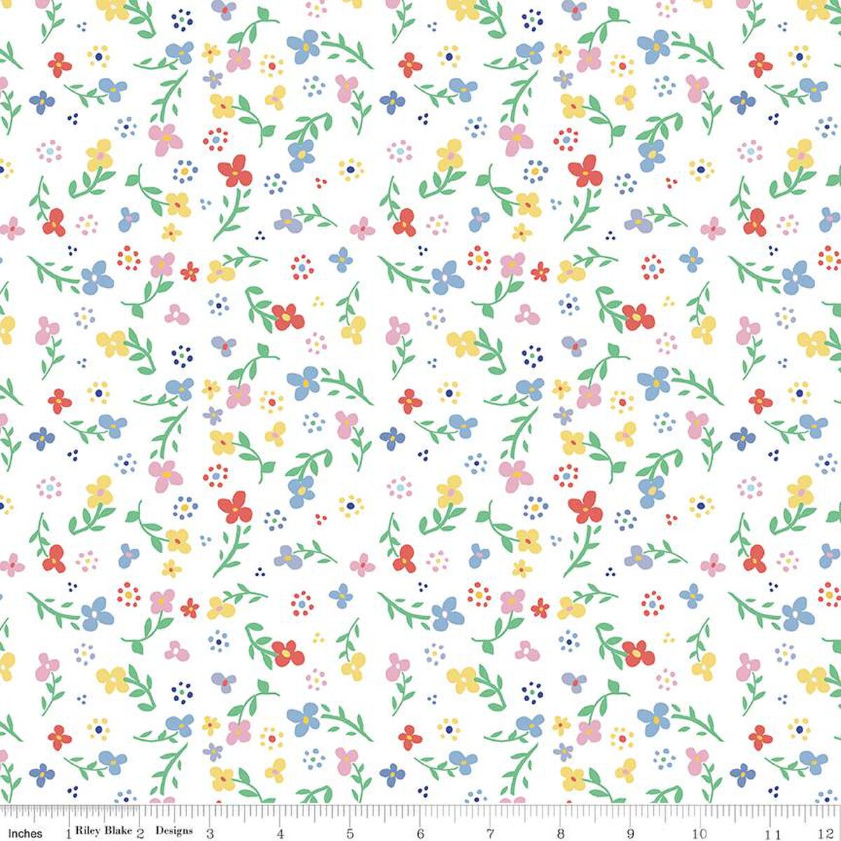 Always in Season Small Floral White American Jane Riley Blake Designs Cotton Fabric