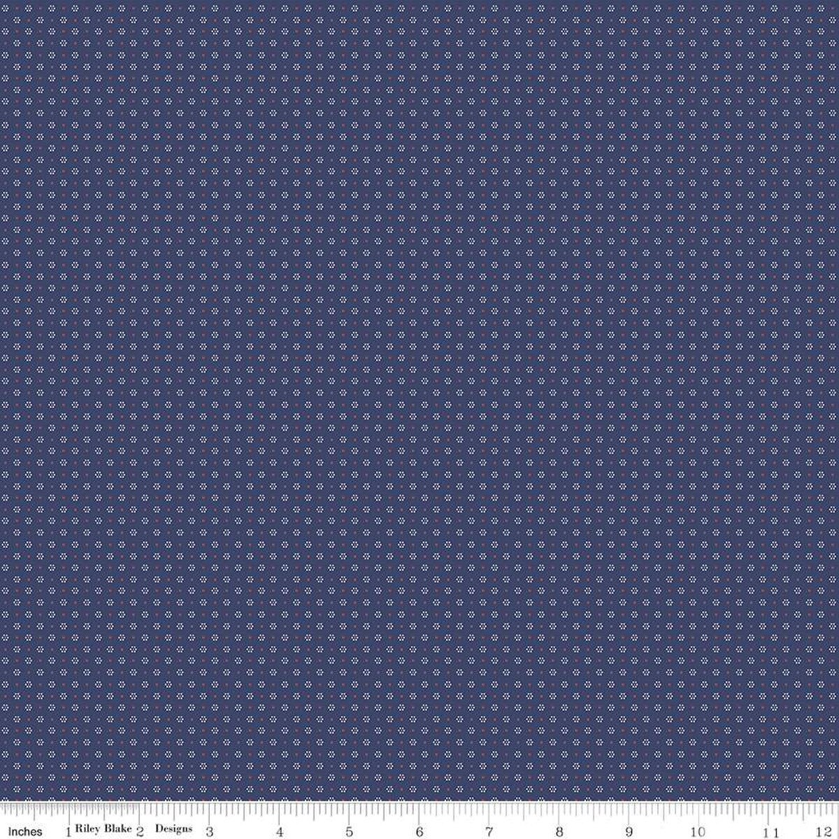 Always in Season Sprinkles Navy Blue American Jane Riley Blake Designs Cotton Fabric