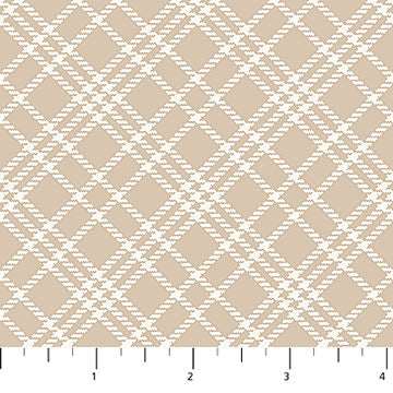 Always by my Side Diagonal Checks Taupe Beige FIGO Northcott Cotton Fabric NC-FIGO-91331-30