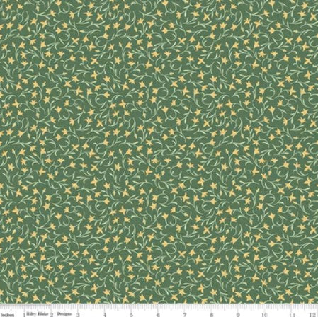 Ambleside Flower Toss Green Amanda Niederhauser Riley Blake Designs Cotton Fabric RB-C17114-GREEN