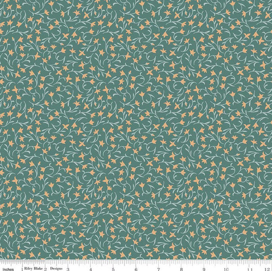 Ambleside Flower Toss Teal Amanda Niederhauser Riley Blake Designs Cotton Fabric RB-C17114-TEAL