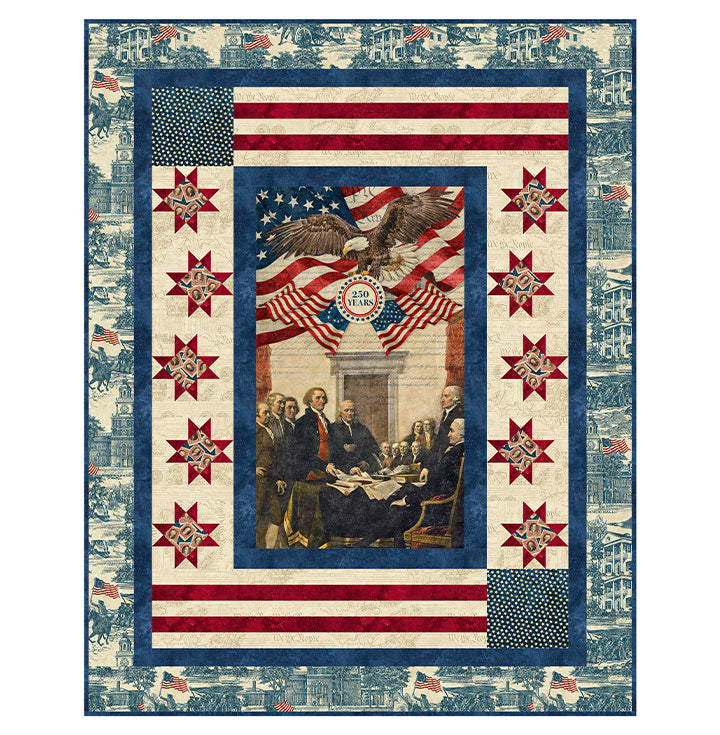 America 250 Land of Liberty Digital Quilt Top 60"x76" Northcott Fabrics NC-DQ3544