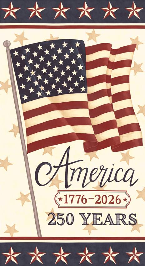America 250 Years Panel 24" Parchment Beige Deb Strain Moda Cotton Quilting Fabric MD-56185-11
