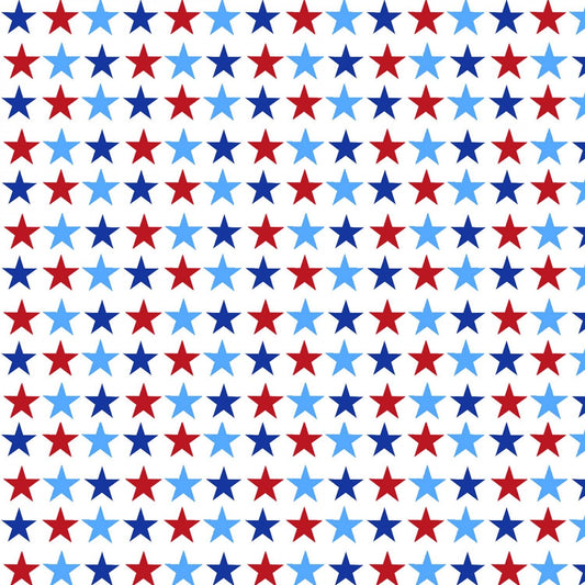 America Home of the Brave Small Stars White  Studio E Cotton Fabric