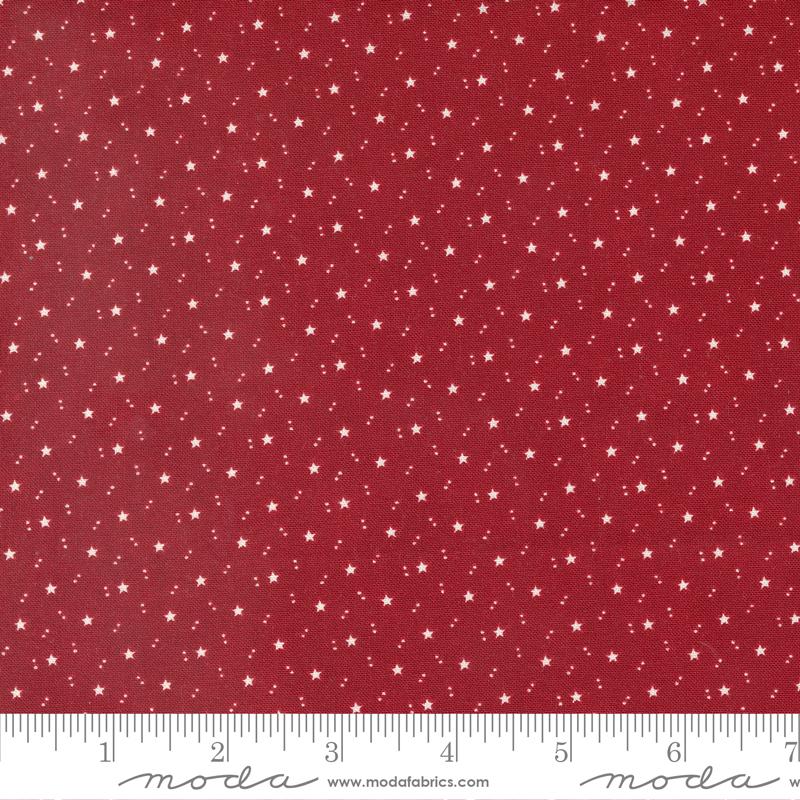 American Gatherings II Space Star Heart Red Primitive Gatherings Moda Cotton Fabric