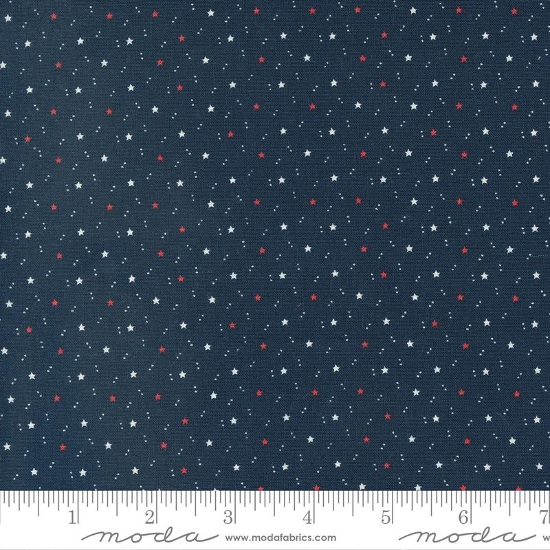 American Gatherings II Space Star Navy Blue Primitive Gatherings Moda Cotton Fabric