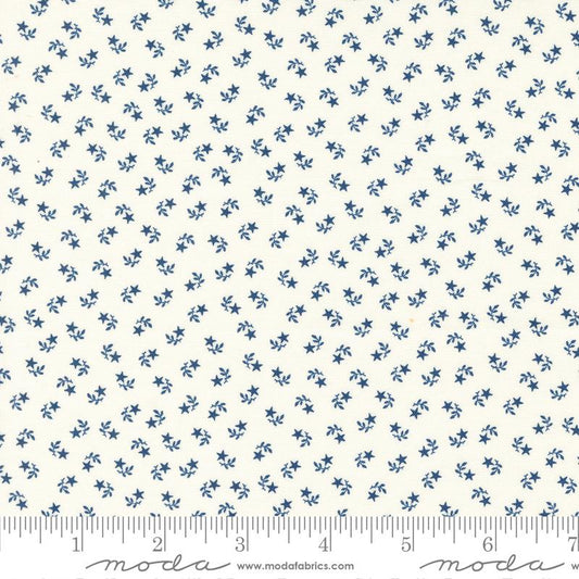 American Gatherings II Star Flower Dove Navy Blue Primitive Gatherings Moda Cotton Fabric