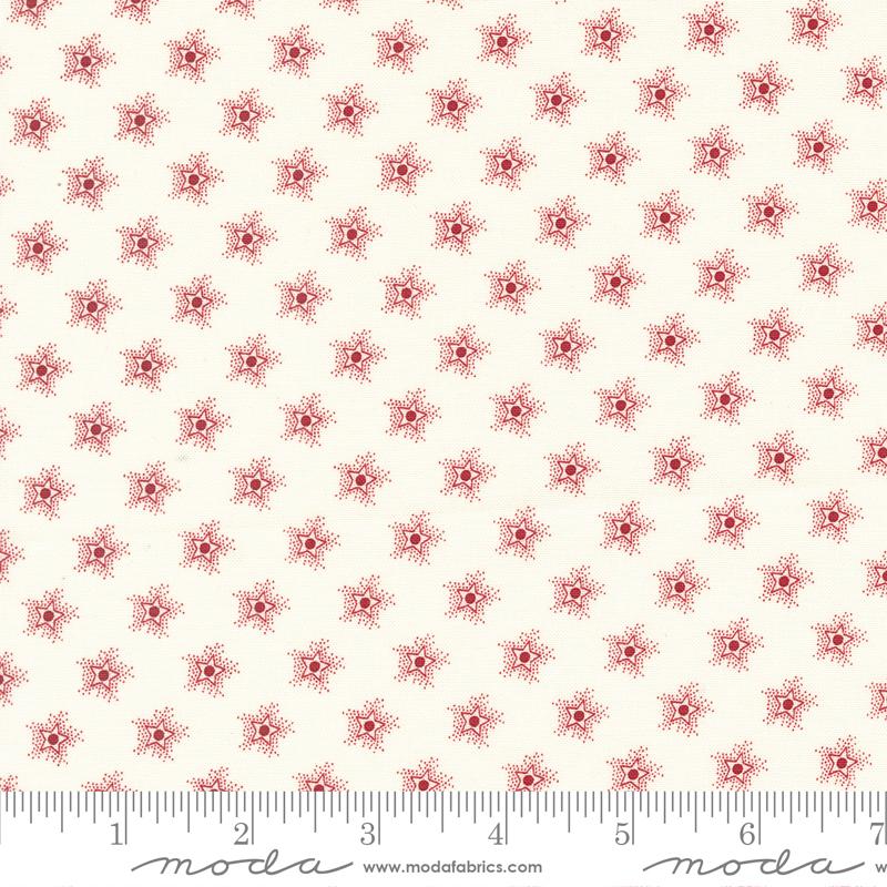 American Gatherings II Star Sparkling Dove Heart Cream Primitive Gatherings Moda Cotton Fabric