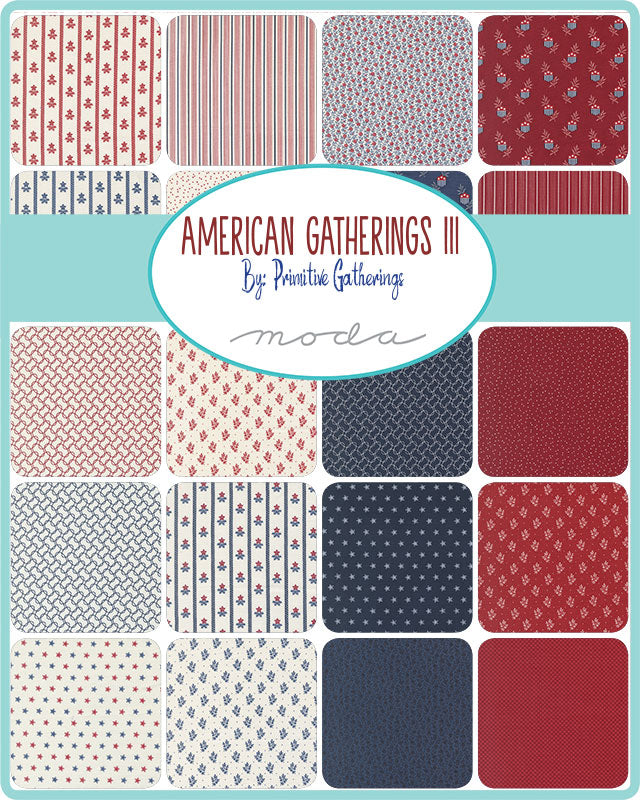 American Gatherings III 5" Squares 42pcs Primitive Gatherings Moda Cotton Fabric MD-49320PP