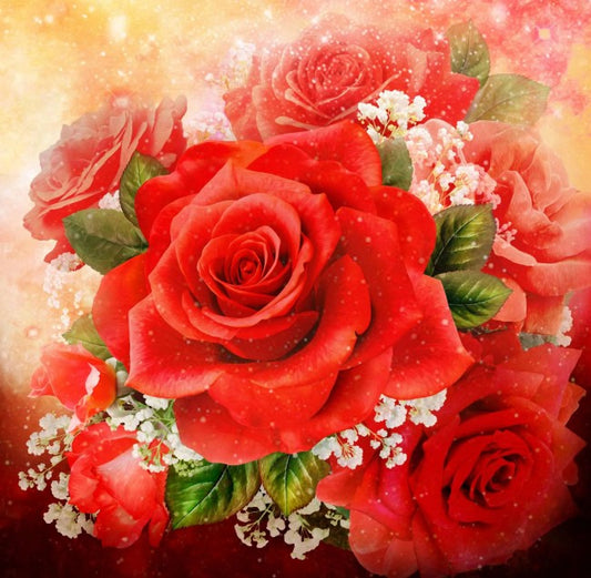 American Beauty Rose Panel 60"x60" Red Oasis Fabrics Cotton Fabric OA-587941