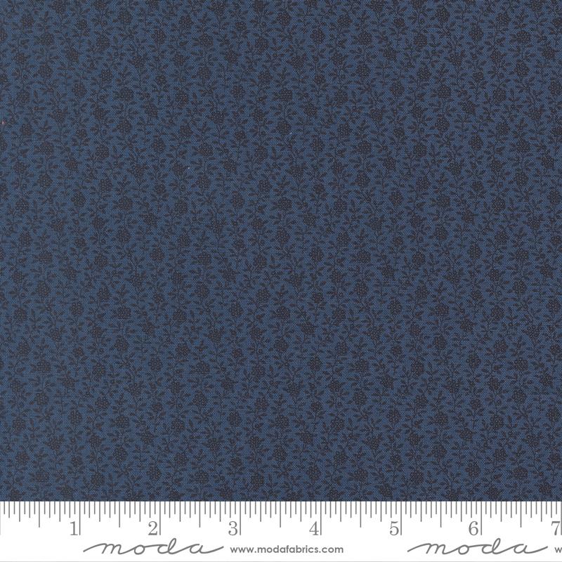 American Gatherings III Berry Small Floral Nautical Light Blue Primitive Gatherings Moda Cotton Fabric MD-49326-14