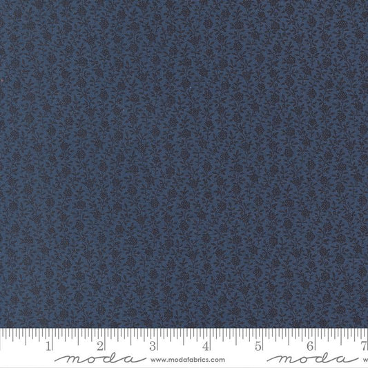 American Gatherings III Berry Small Floral Nautical Light Blue Primitive Gatherings Moda Cotton Fabric MD-49326-14