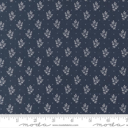 American Gatherings III Flower Sprig Small Floral American Blue Primitive Gatherings Moda Cotton Fabric MD-49327-15